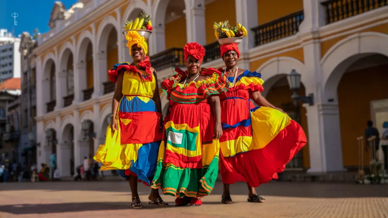Palenqueras tradicionales en Cartagena.